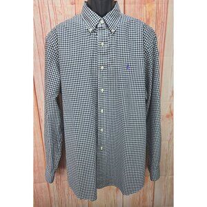 Ralph Lauren Mens Classic Fit Black Check Button-Down Shirt XL